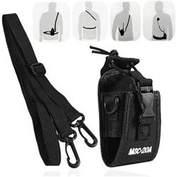 Zerone Universal Walkie Talkie Nylon Belt Case Bag with Adjustable Shoulder Strap Two Way Radio Holder Holster Case MSC-20A for Kenwood/Motorola/ HYT Two-Way Radio