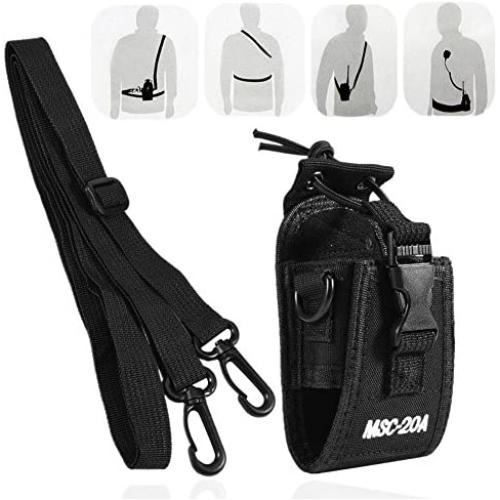 Universal Walkie Talkie Bag Pouch with Adjustable Shoulder Strap Portable Radio Holder Case Multi-Function for Kenwood/Motorola/HYT Two-Way Radio