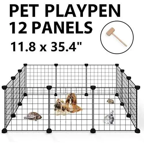 ALLISANDRO Small Pet Playpen, Small Animal Cage for Indoor Outdoor Use, Portable Metal Wire Yard Fence for Small Animal, Puppy, Kitten, Guinea Pigs, Bunny, Turtle, Hamster ALLISANDRO Small Pet Playpen, Small Animal Cage for Indoor Outdoor Use, Portable Metal Wire Yard Fence for Small Animal, Puppy, Kitten, Guinea Pigs, Bunny, Turtle, Hamster