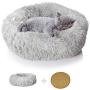 nononfish Puppy Bed for Small Medium Dog Soothing Dog Bed Calming, Anti-Anxiety Fluffy Deep Sleep Plush Bed with Bamboo Dog Cooling Mat Available