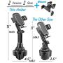 (2020 Upgraded 2 Holders) Cell Phone Cup Holder for Car with Air Vent Mount Ultimate Easy Clamp Hands-Free Cup Holder Phone for Car,Adjustable Telescopic Arm Cup Phone Cradle Car Mount for All Phones