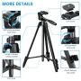 Phone Tripod,Tripod for Camera,55-inch Extendable Lightweight Aluminum Tripod Stand with Universal 2 in 1 Phone/Tablet Holder,Remote Shutter,Compatible with Smartphone&Tablet&Camera,Carry Bag Inclued.