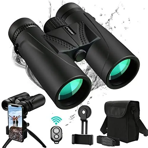 UNEGROUP Binoculars for Adults, 10x42 HD Low Light Night Vision Compact Binocular, Waterproof Lightweight Binocular Prism FMC BAK4 for Outdoor Birdwatching Sports Games with Smartphone Adapter Tripod UNEGROUP Binoculars for Adults, 10x42 HD Low Light Night Vision Compact Binocular, Waterproof Lightweight Binocular Prism FMC BAK4 for Outdoor Birdwatching Sports Games with Smartphone Adapter Tripod