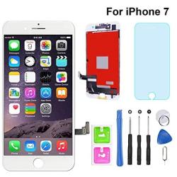 for iPhone 7 Screen Replacement White 4.7" LCD Display Touch Screen Digitizer Assembly Kit with Free Repair Tools (iPhone 7 White)