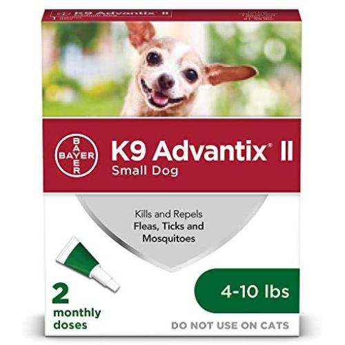 Bayer K9 Advantix II Flea, Tick and Mosquito Prevention for Small Dogs, 4-10 lbs