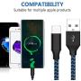 iPhone Charger, Lightning Cable 3Pack （3FT 6FT 10FT） to USB Syncing Data and Nylon Braided Cord Charger for iPhone XS/Max/XR/X/8/6Plus/6S/7Plus/7/8Plus/SE/iPad and More-BlackBlue