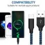 iPhone Charger, Lightning Cable 3Pack (3FT 6FT 10FT) to USB Syncing Data and Nylon Braided Cord Charger for iPhone XS/Max/XR/X/8/6Plus/6S/7Plus/7/8Plus/SE/iPad and More-BlackBlue iPhone Charger, Lightning Cable 3Pack (3FT 6FT 10FT) to USB Syncing Data and Nylon Braided Cord Charger for iPhone XS/Max/XR/X/8/6Plus/6S/7Plus/7/8Plus/SE/iPad and More-BlackBlue