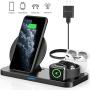 [2020 Latest] Wireless Charger, YEMO 3 in 1 Qi-Certified Wireless Charging Station for AirPods/Apple Watch Series 5/4/3/2/1,Fast Wireless Charging Stand for iPhone 11/11 pro/11 Pro Max/XS Max/XR