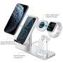 MITERV Wireless Charger, 3 in 1 Qi-Certified Fast Charging Dock Station for iPhone 11/11 Pro Max/XR/XS/X/8/8P Nightstand Mode for Apple Watch Series 5/4/3/2/1 Airpods Pro/2/1 Sliver
