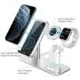 MITERV Wireless Charger, 3 in 1 Qi-Certified Fast Charging Dock Station for iPhone 11/11 Pro Max/XR/XS/X/8/8P Nightstand Mode for Apple Watch Series 5/4/3/2/1 Airpods Pro/2/1 Sliver