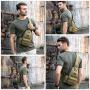 Tactical Military Chest Sling Bag Water Resistant MOLLE Shoulder Backpack Mens One Strap Daypack with Water Bottle Holder