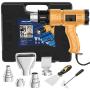 Heat Gun, SEEKONE 1800W Heat Gun Kit With Carry Case, Variable Temperature Control with 2-Temp Settings 4 Nozzles 122℉~1202℉（50℃- 650℃）with Overload Protection for Crafts, Shrinking PVC