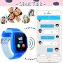 Kids Waterproof Smartwatch Phone Girls Boys with LBS Tracker Two-Way Call SOS 1.44" HD Touch Screen Camera Voice Chat Game Flashlight Alarm Clock Cellphone Wrist Gizmo Watch Toys Gifts (Crystal Blue)