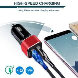 [2-Pack] AIILKIN Car Charger, 4.8A Lighter Adapter Dual USB Cigarette Lighter Fast Charging for iPhone SE/11 Pro Max/10/XR/x/XS/8/7/6s Plus, iPad Air 2/Mini 3, Samsung Galaxy A51/Note 9/S10/S9/S8