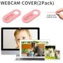 Slide Webcam Cover Ultra Slim 0.027inch Web Camera Cover for Computer, Dell HP Lenovo Laptop, iMac, MacBook Pro, Smartphone, Slider Camera Blocker Protect Privacy and Securtiy(Pink-2Pack)