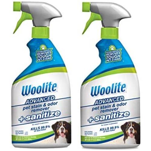 Woolite Advanced Pet Stain & Odor Remover + Sanitize, 2618, 22oz (Pack of 2)