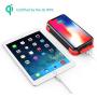 Solar Power Bank, Qi Portable Charger 10,000mAh External Battery Pack Type C Input Port Dual Flashlight, Compass, Solar Panel Charging (Red)