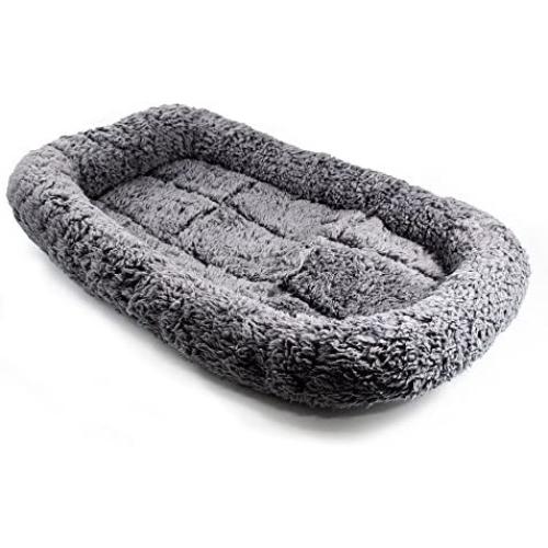 ALEKO PB103 Soft Plush Pet Bed Crate Cushion for Dogs Cats Machine Washable Indoor Outdoor 21 x 4 Inches Charcoal Gray