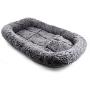 ALEKO PB103 Soft Plush Pet Bed Crate Cushion for Dogs Cats Machine Washable Indoor Outdoor 21 x 4 Inches Charcoal Gray