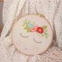 Full Range of Handmade Starter Embroidery Kits with Flower Pattern Including Embroidery Hoop, Embroidery Cloth, Color Threads, Needle and Instruction (511126)