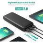 RAVPower Portable Charger 22000mAh, External Battery Pack Power Bank with 3 USB Output , High-Capacity Phone Charging Pack Compatible with iPhone 11, Samsung Galaxy, iPad, and More