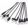 Sudroid 10 in 1 Universal Multifunction Cable Fit USB Charger Cell Mobile Phone Mp4 Zaf Black
