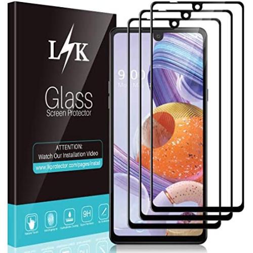 [3 Pack] L K Screen Protector for LG Stylo 6, [Full Cover] [ Easy Installation] Scratch-resistant, Bubble Free (Black)