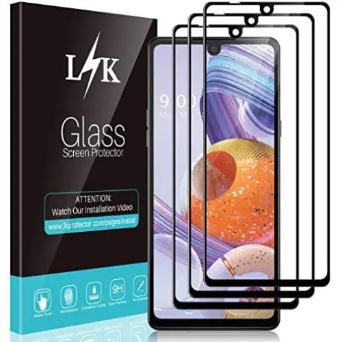 [3 Pack] L K Screen Protector for LG Stylo 6, [Full Cover] [ Easy Installation] Scratch-resistant, Bubble Free (Black)