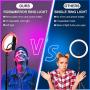 Powsure RGB LED Selfie Ring Light,16 Colors with Tripod Stand &Mirror Dimmable&Phone Holder&Remote Control for TikTok/YouTube/Video/Live Stream/Makeup/Photography Compatible with iPhone Android