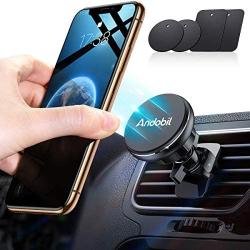 Andobil Magnetic Phone Car Mount, Anti-Shake 360° Rotation Strong Magnet Air Vent Car Phone Holder Compatible with iPhone 11 Pro Max/XS/8 Plus/SE, Samsung Galaxy Note 20/A10/A50/S20+/S10/S9/S8/Note 10