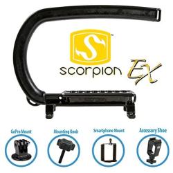 Cam Caddie Scorpion EX Handheld Camera Stabilizer with Threaded Feet - Professional Steadycam for most Cameras, Camcorders, Mobile Phones and Action Sports Cams - Mounting Accessories Included - Black