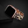 OMIU Square Bands Compatible for Apple Watch 42mm 44mm 38mm 40mm, Genuine Leather Replacement Band Compatible with Apple Watch Series 5/4/3/2/1 Edition (Leopard/Rose Gold, 42mm 44mm)