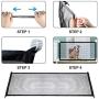 SCOBUTY Pet Gates for Dogs, Pet Safety Door Guard Retractable, Pet Gate Dog Mesh Gate Safety Guard Gate for Stairs, Portable Folding Dogs Safety Gates Install Anywhere, 180X72cm