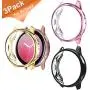 ZAROTO Compatible for Samsung Active 2 Screen Protector, 3 Pack Full Cover for Galaxy Watch Active 2 Accessories 40mm, Soft Thin Active 2 Watch Band TPU Anti-Scratch case (Black+Rose Pink+Gold)