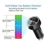 Palumma 24W/4.8A Dual USB Car Charger, 12V to USB Outlet with Cigarette Lighter Voltage Meter LED/LCD Display Battery Low Voltage Warning (Black)