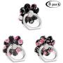 (3 Pack) Mobile Phone Ring Holder Finger Grip,Black Dark Floral Pink White Roses Pattern Cell Phone Stand Kickstand Compatible with All Smartphone