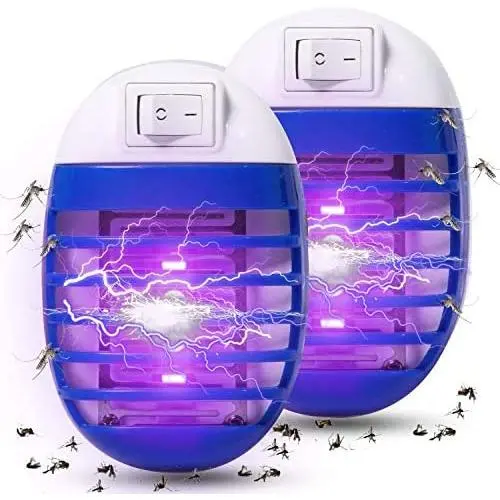 2 Pack Electric Bug Zapper, Plug in Mosquito Killer with UV LED Night Light, Electronic Insect Fly Trap for Indoor Outdoor Use