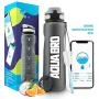 Aquabro Motivational Water Bottle 32 ounce | Drink Reminder APP | Time Marker 1 Liter Leakproof Fruit Infuser Non-Toxic for Sports