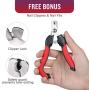 HAUEA Dog Nail Grinder Set with Nail Clipper File, 2-Speed Electric Rechargeable Pet Nail Trimmer, 10H Working Time Painless Paws Grooming Trimming for Small Medium Large Dogs Cats Pets