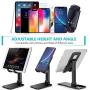 Cell Phone Stand - Fully Foldable Mobile Phone Stand Holder for Desk - Adjustable Height and Angle Smartphone Dock Bracket Compatible with iPad, cell phones, Tablet, Kindle, and more