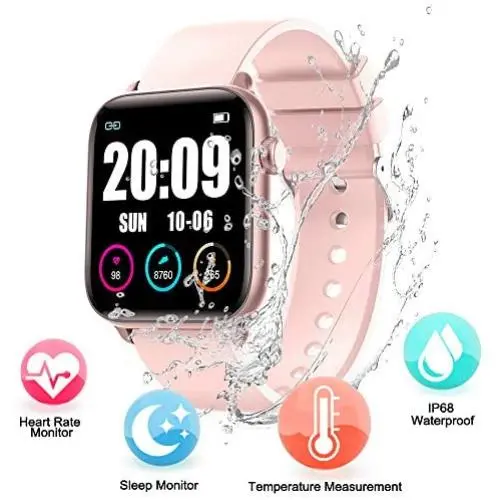 KINGXBAR Smart Watch for Women, Waterproof IP68 1.3" Full Touch Screen Heart Rate Smart Watch with Body Temperature Measurement Sleep and Swim Tracker, Best Fitness Gift for Mother Lover Friends KINGXBAR Smart Watch for Women, Waterproof IP68 1.3" Full Touch Screen Heart Rate Smart Watch with Body Temperature Measurement Sleep and Swim Tracker, Best Fitness Gift for Mother Lover Friends