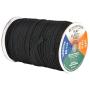 Mandala Crafts Flat Elastic Band, Braided Stretch Strap Cord Roll for Sewing and Crafting; 1/4 inch 6mm 50 Yards Black