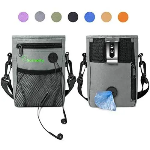 SOMEITY Dog Treat Pouch for Training, Built-in Poop Bag Dispenser, Easily Carries Pet Toys, Kibble and Treats, Running Waist Bag, Fanny Pack SOMEITY Dog Treat Pouch for Training, Built-in Poop Bag Dispenser, Easily Carries Pet Toys, Kibble and Treats, Running Waist Bag, Fanny Pack