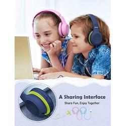 Mpow CH6S Kids Headphones with Microphone Over-Ear/On-Ear, HD Sound Sharing Function Headphones for Children Boys Girls, Volume Limited Safe 85dB/94dB Foldable Headset w/Mic for School/PC/Cellphone