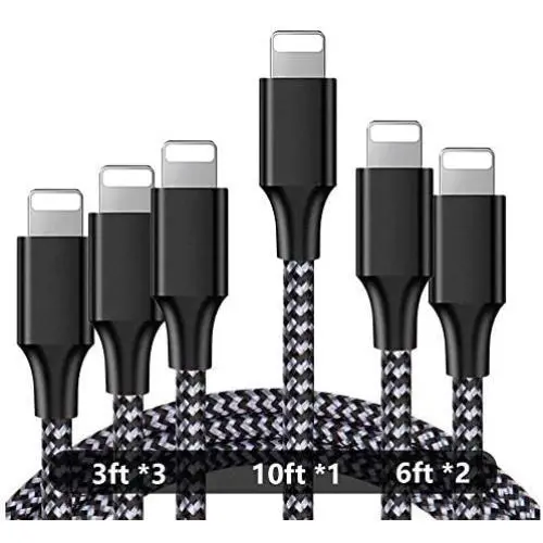 iPhone Charger,Aqualief Lightning Cable 3/3/3/6/6/10FT 6Pack Nylon Braided USB Charging Cable Compatible with iPhone 11/11 Pro Max/XS MAX/XR/XS/X/8/7/Plus/6S/iPad iPhone Charger,Aqualief Lightning Cable 3/3/3/6/6/10FT 6Pack Nylon Braided USB Charging Cable Compatible with iPhone 11/11 Pro Max/XS MAX/XR/XS/X/8/7/Plus/6S/iPad