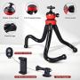 YAKAON Phone Tripod, Flexible Cell Phone Stand Portable Adjustable Holder with Wireless Remote and Universal Clip 360°Ball Joint Compatible with iPhone/Android/DSLR/GoPro Camera