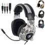 Camouflage Gaming Headset with Microphone Sa818 Stereo Headphones for Ps4 Pc Mac Mobile Phone New One Laptop Game