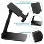 Foldable Portable Cell Phone Stand,Adjustable Height & Angle Smart Phone Holder for Desk,Case Friendly Sturdy Aluminum Metal Mobile Stand Compatible with iPhone11 Samsung Galaxy S10 & Tablets(6”-11”)