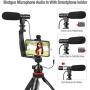 Cxy Portable Tripod Smartphone Video Rig with Phone/Camera Holder, Bluetooth Remote, LED Light and Mic for iPhone 7 8 X XS MAX 11 PRO Samsung Huawei