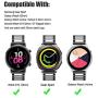 DEALELE Band Compatible with Galaxy Watch Active/Active 2 40mm 44mm, 20mm Solid Stainless Steel Metal Strap Replacement for Samsung Gear Sport/Galaxy Watch 42mm Women Men (Black/Silver)